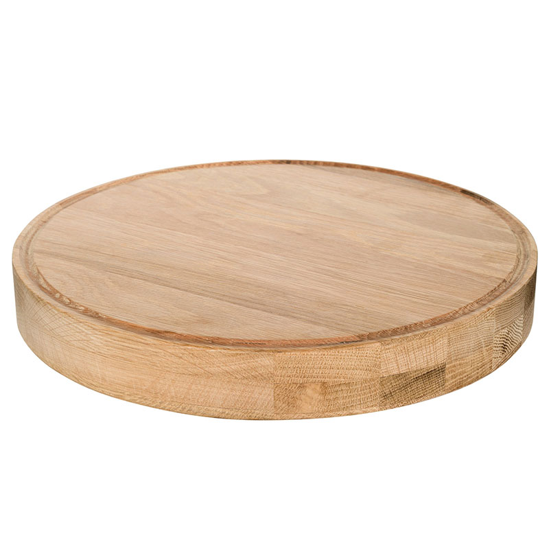 Round Carving Board with Grooved Edge