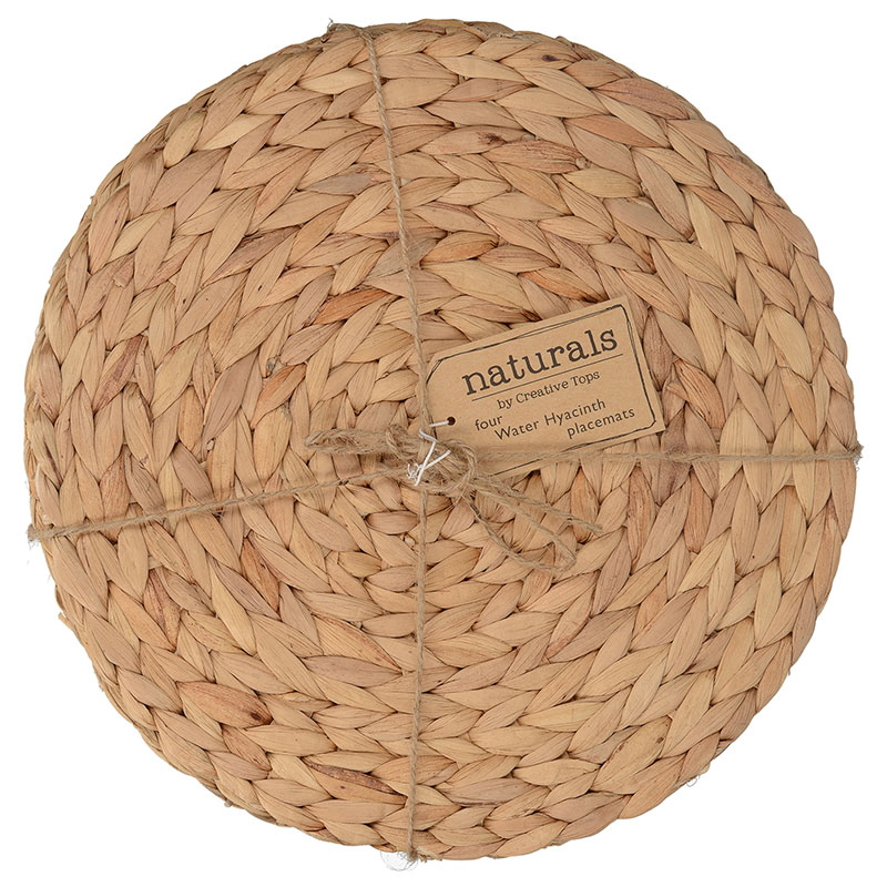 Water Hyacinth Round Placemats, Set of 4