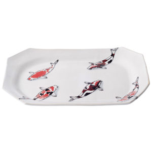 Red Koi Rectangular Platter