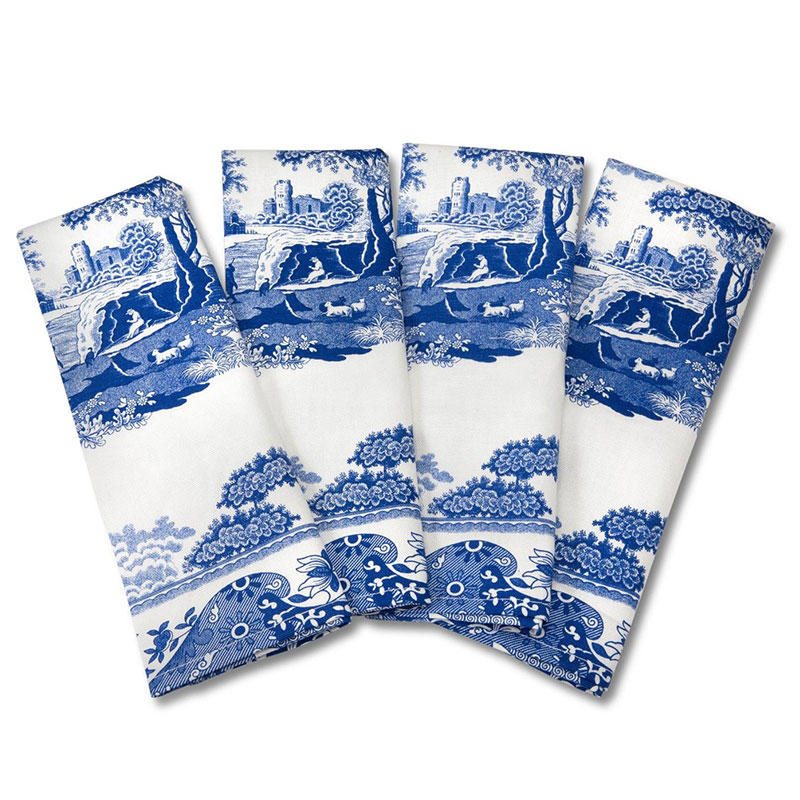 Blue Italian Napkins, Set of 4