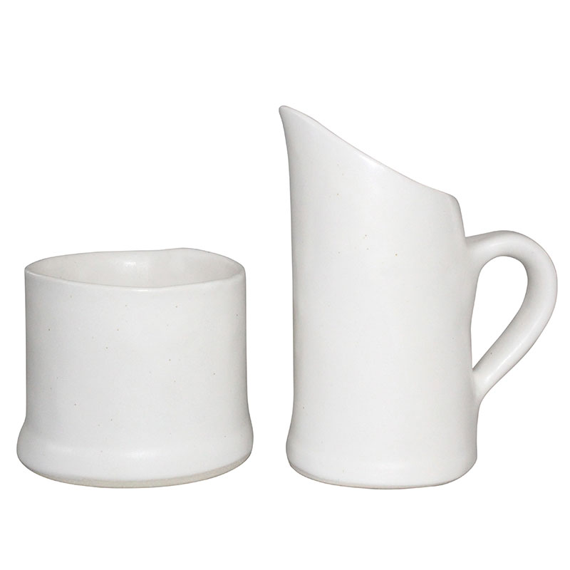 White Sugar Bowl & Espresso Jug