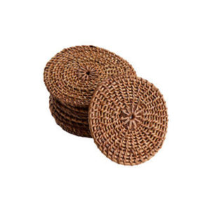 Fine Rattan Round Coaster, Set of 4