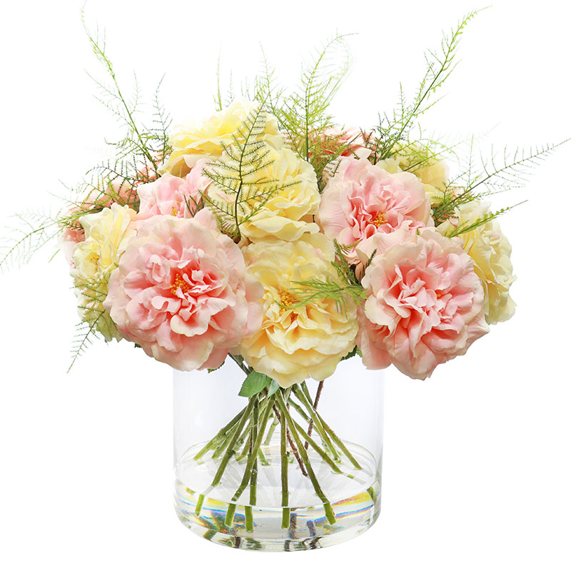 Silk Rose & Fern Arrangement
