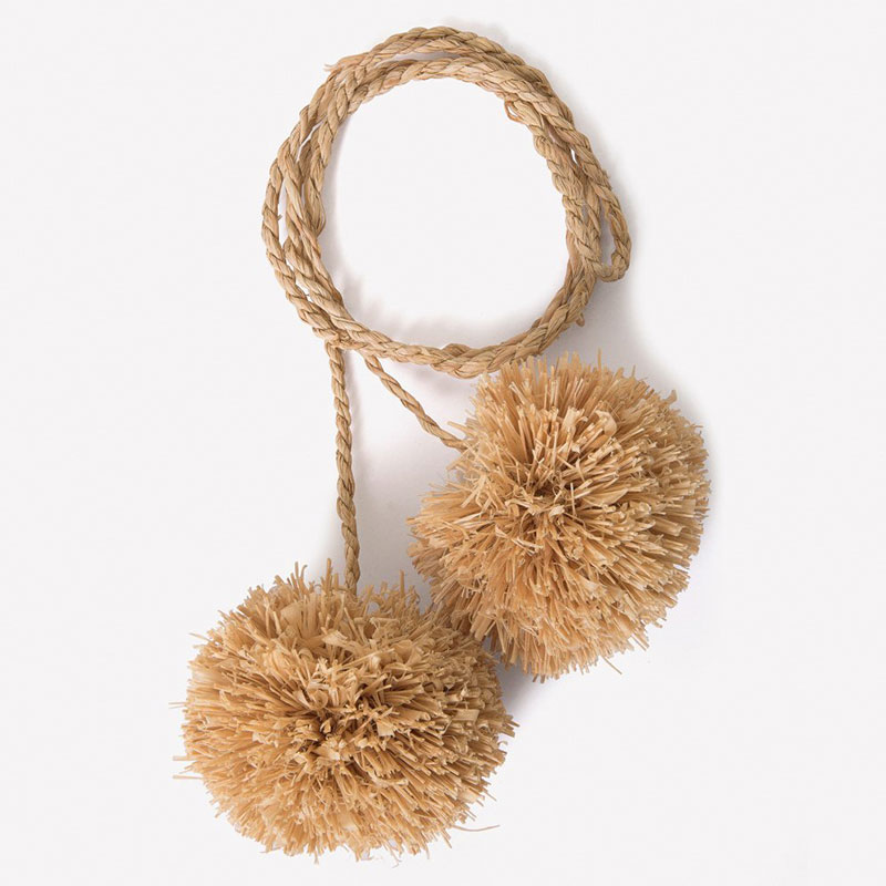 Raffia Pom-Poms, Set of 4