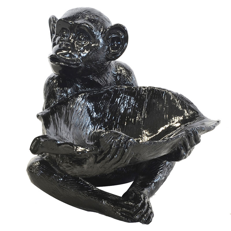 Resin Monkey Bowl - Black