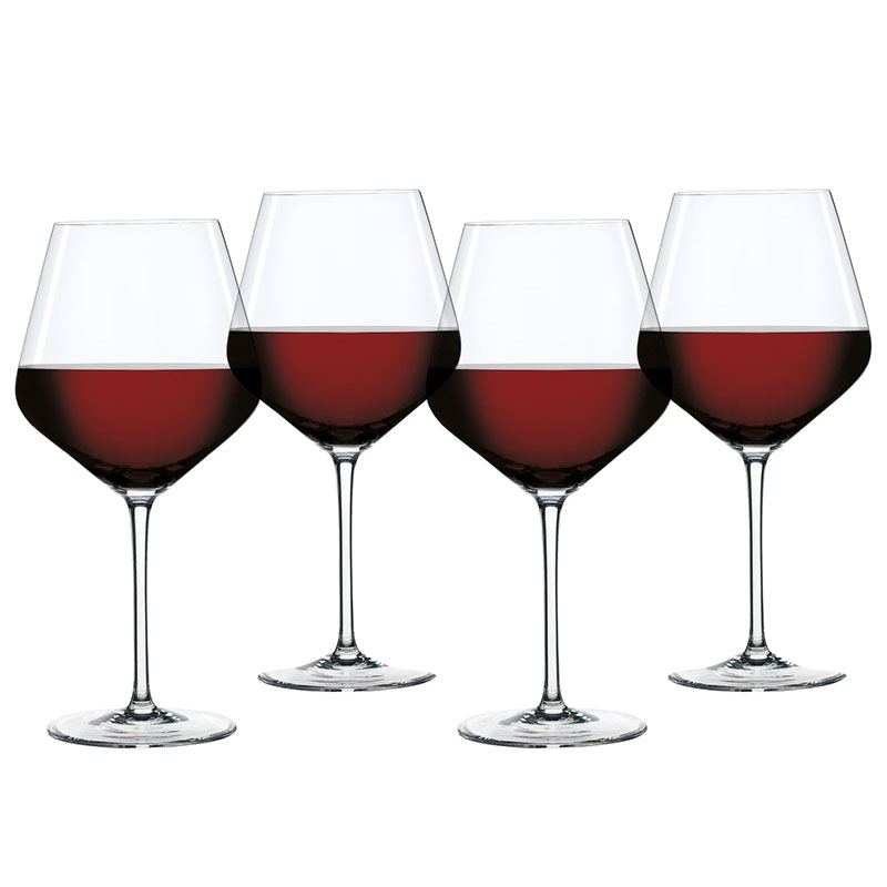 Style Burgundy Wine Glasses, Set of 4