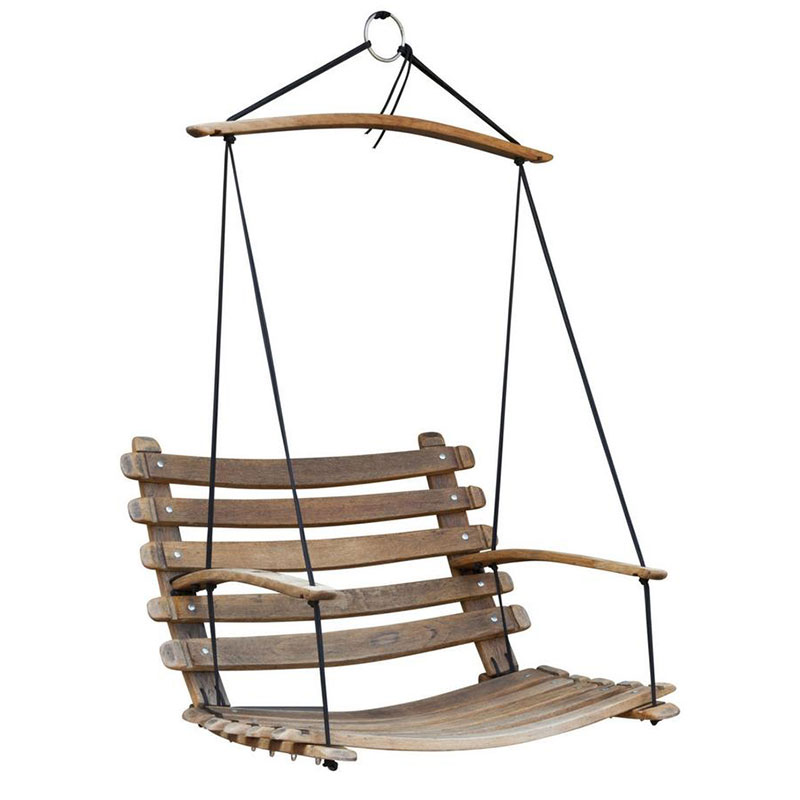 Black Rope Oak Swing Chair