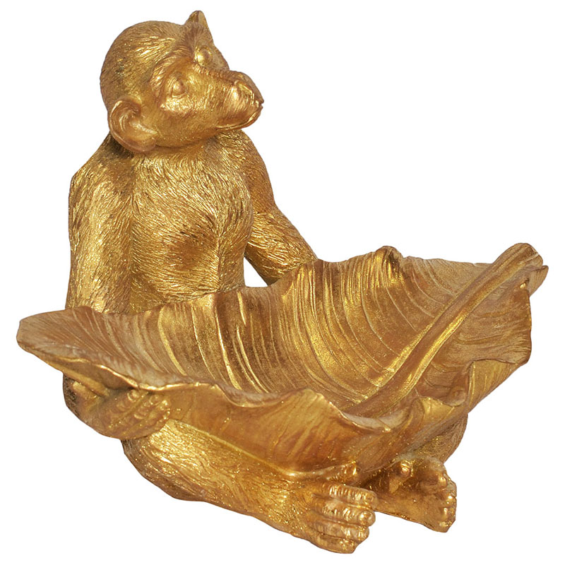 Resin Monkey with Leaf