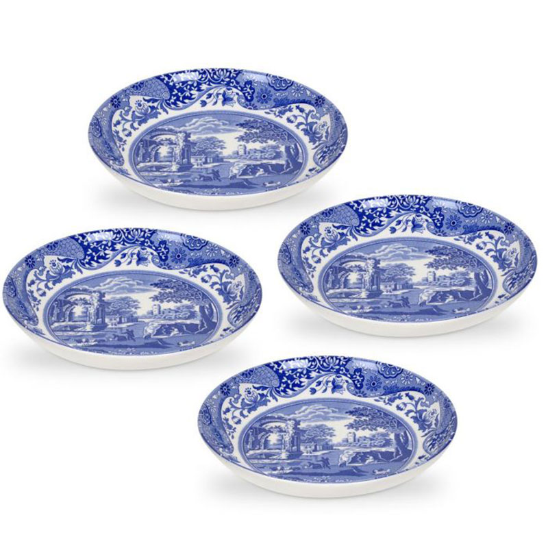 Blue Italian Pasta Bowl, Set of 4