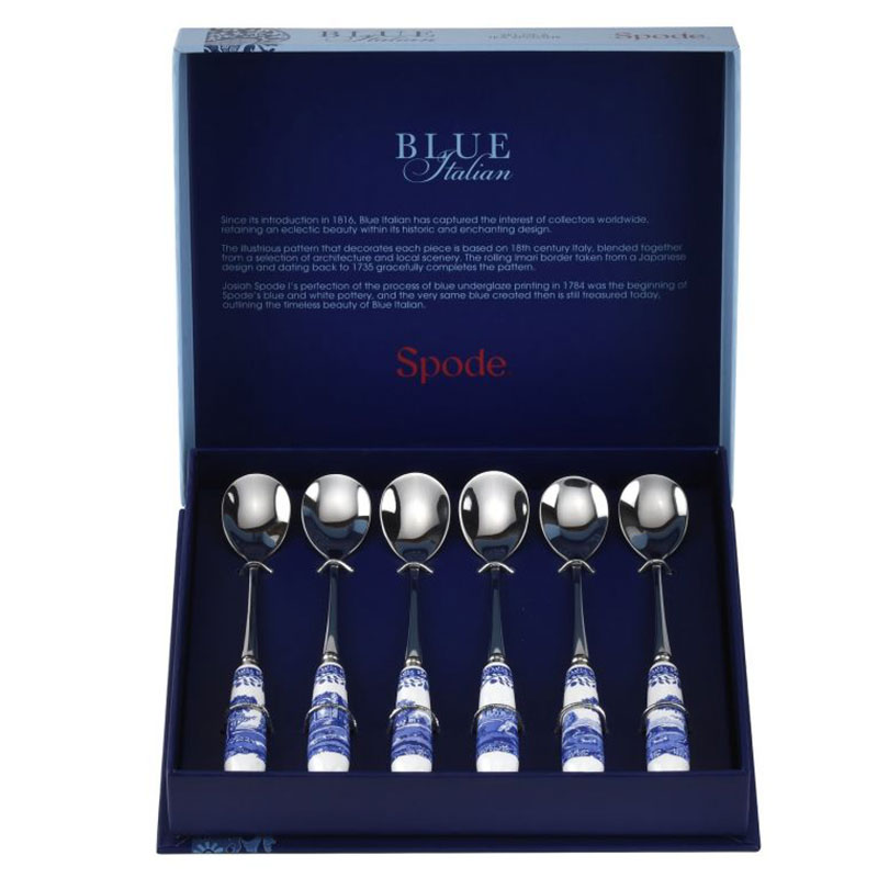 Blue Italian Tea Spoons, Set of 6 - Image 2