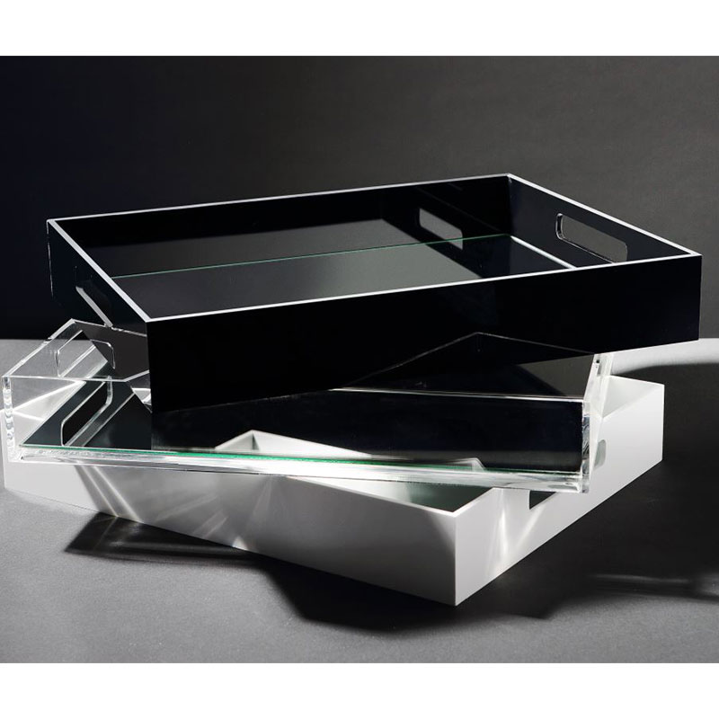 Perspex Modern Tray with Mirror Base - Image 2
