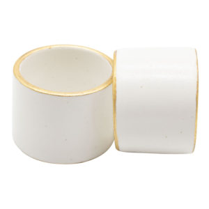 Ceramic Gold Rim Napkin Ring, Set of 4