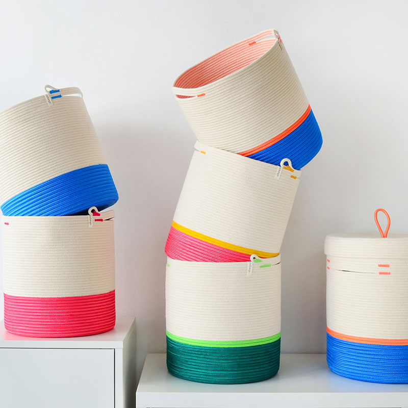 Bright Handle Cylinder Basket - Image 5