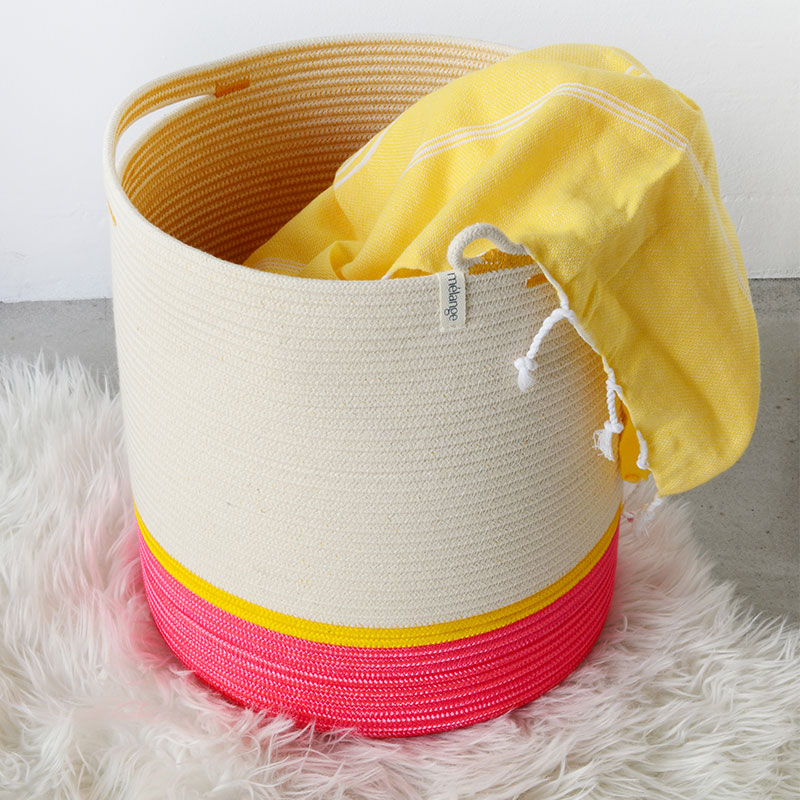 Bright Handle Cylinder Basket - Image 2
