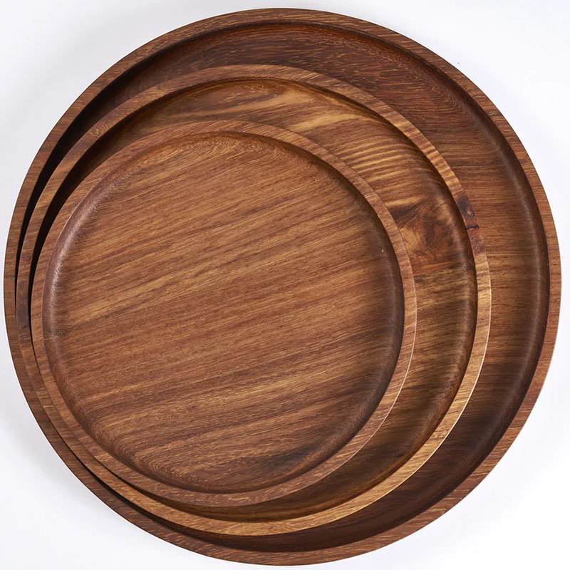 Wooden Round Kiaat Plates - Image 3