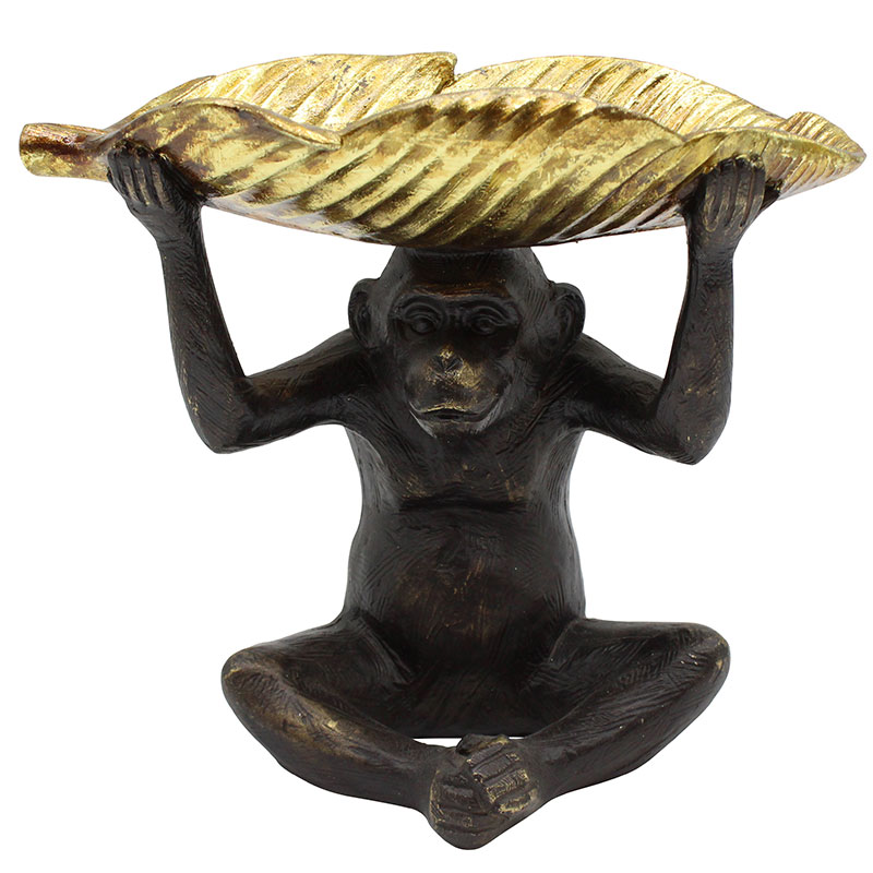 Gold & Black Monkey Leaf Platter