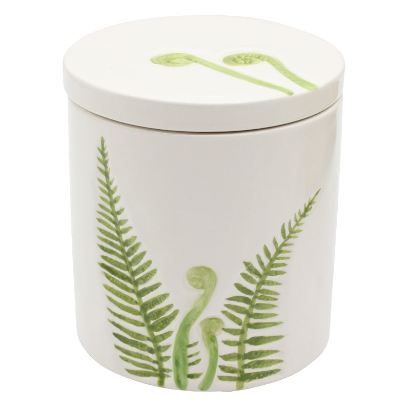 Ceramic Fern Canister Jar