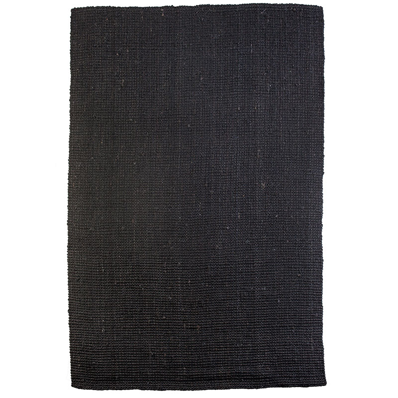 Black Rectangular Jute Rug - 3 x 4m