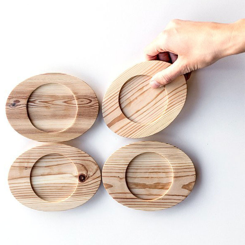 Wooden Saucers/Coasters, Set of 4 - Image 2