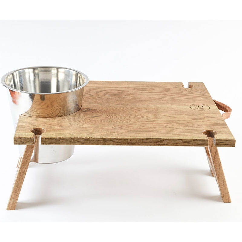 Oak Picnic Table, with Ice Bucket Cut-Out