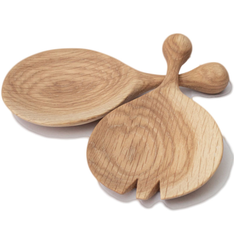 Wooden Salad Servers - Large, Oak