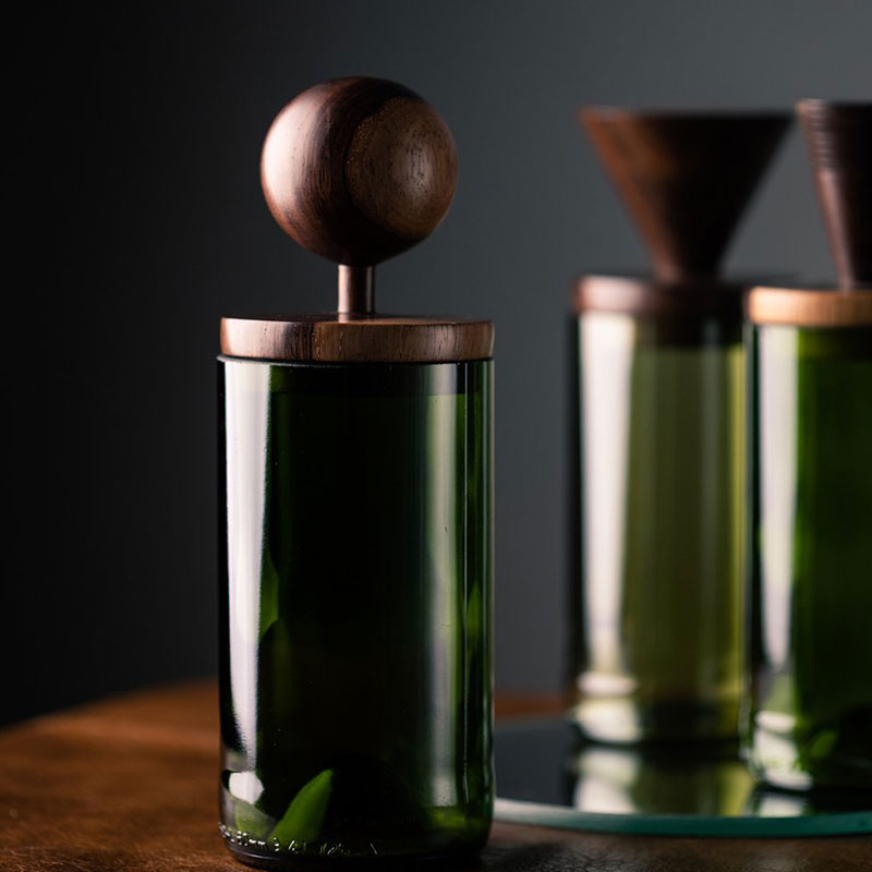 Green Glass Mahogany Jar - Image 3
