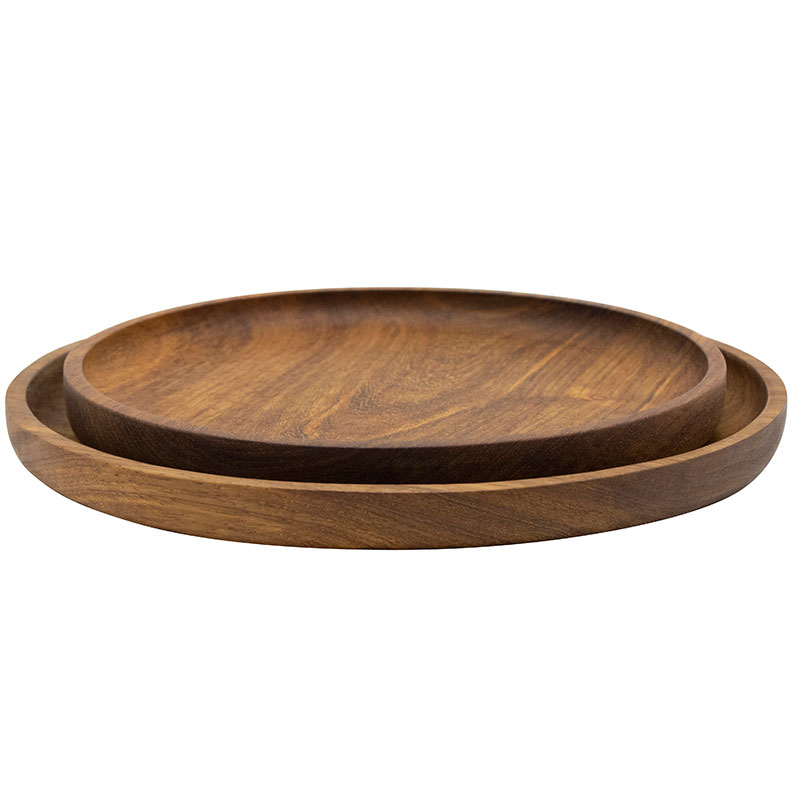 Wooden Round Kiaat Plates