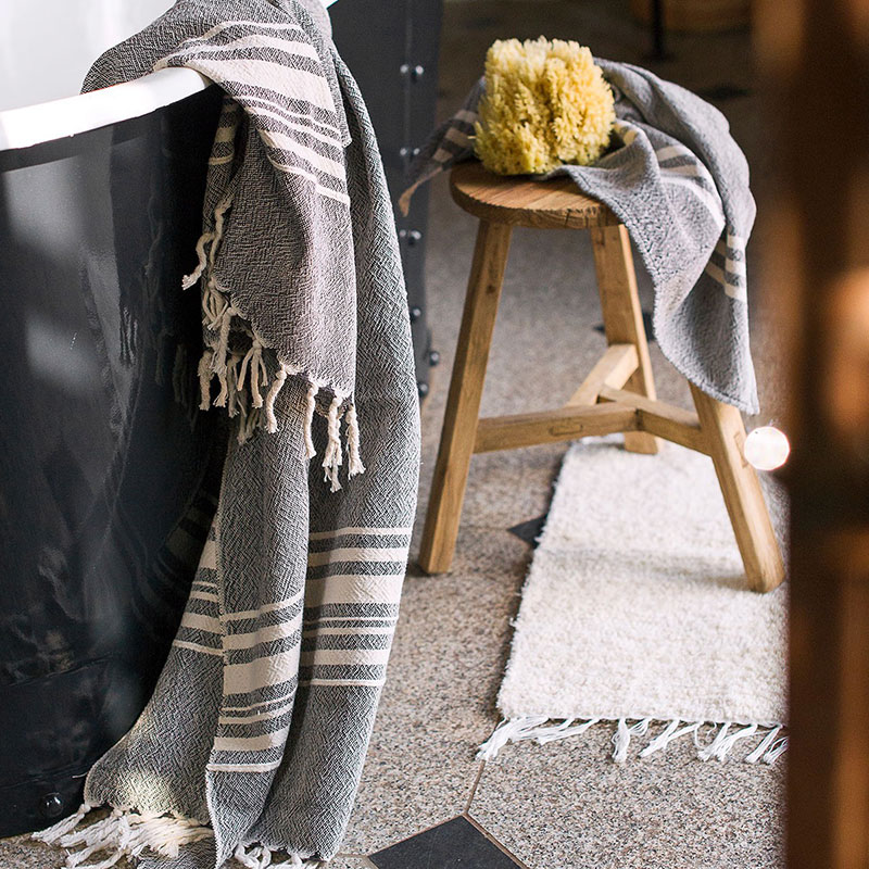 Large Towel with Variegated Stripes - Image 6