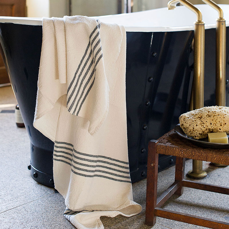 Large Towel with Stripes on Ends - Image 6