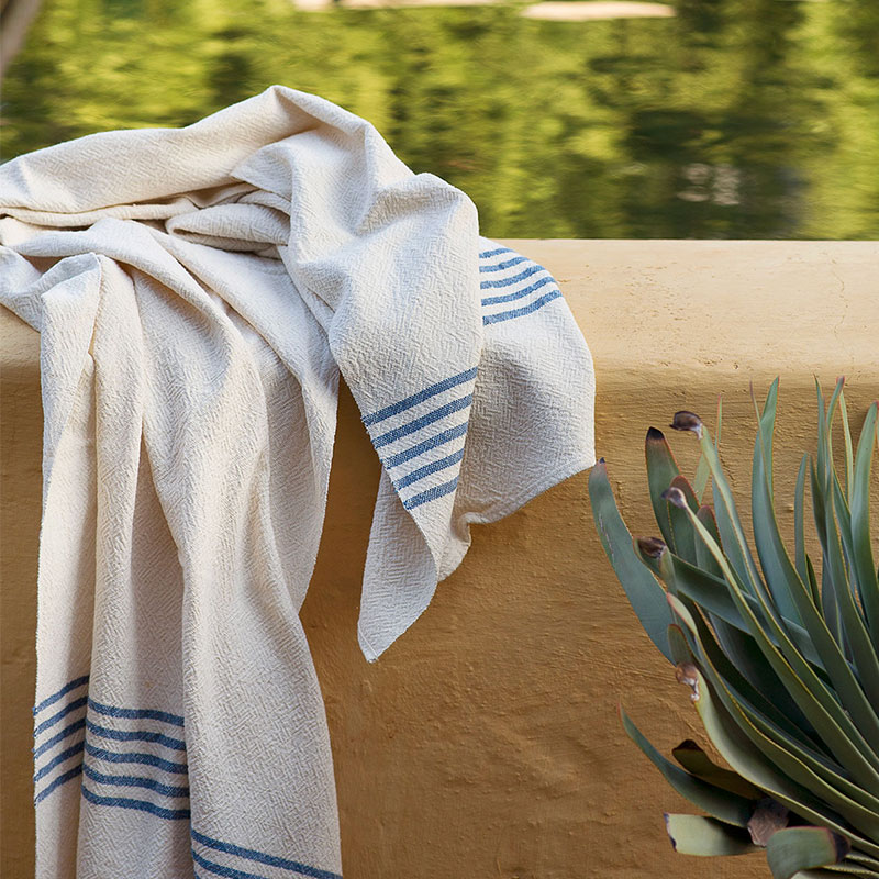 Large Towel with Stripes on Ends - Image 4