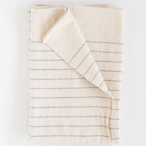 Large Towel with Pinstripes - Grey