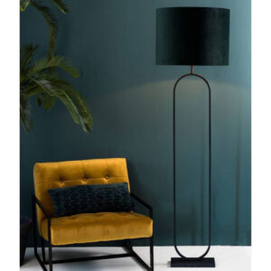 Black Oblong Standing Lamp with Shade