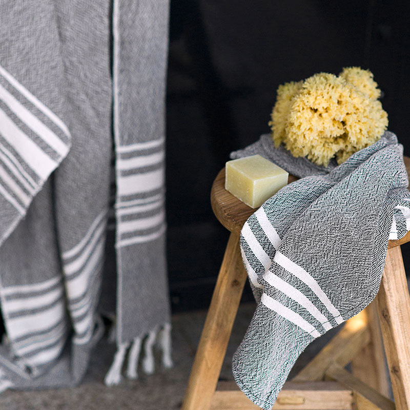 Large Towel with Variegated Stripes - Image 5