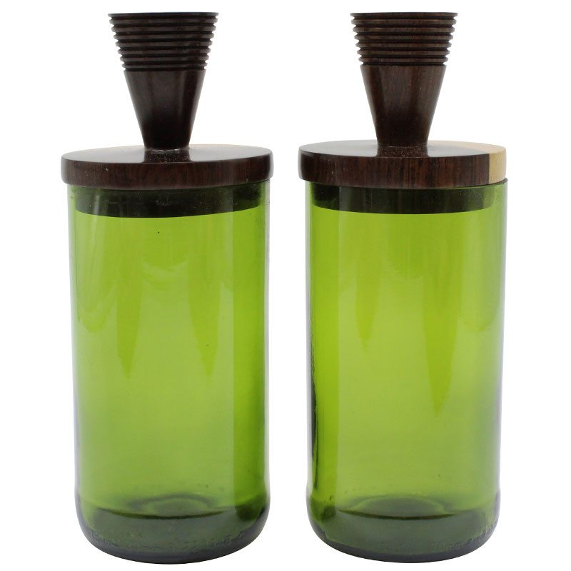 Green Glass Mahogany Jar - Image 10