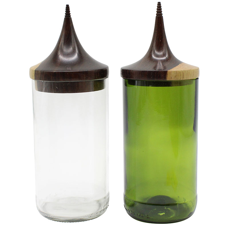 Green Glass Mahogany Jar - Image 12