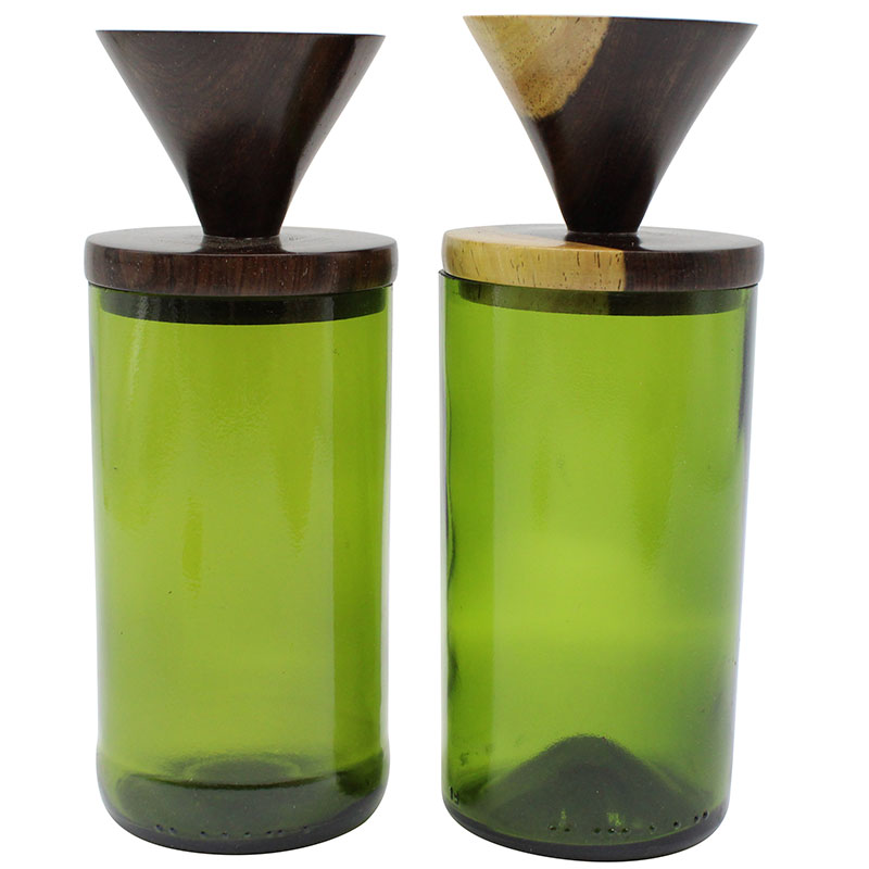 Green Glass Mahogany Jar - Image 8