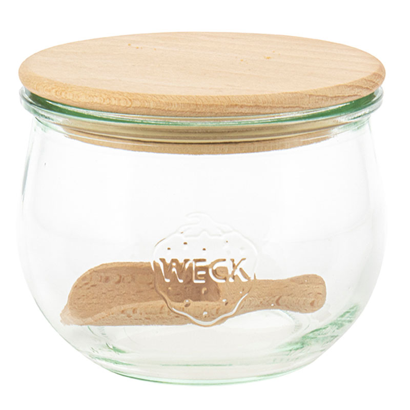 Tulip Jar with Wooden Lid & Spoon