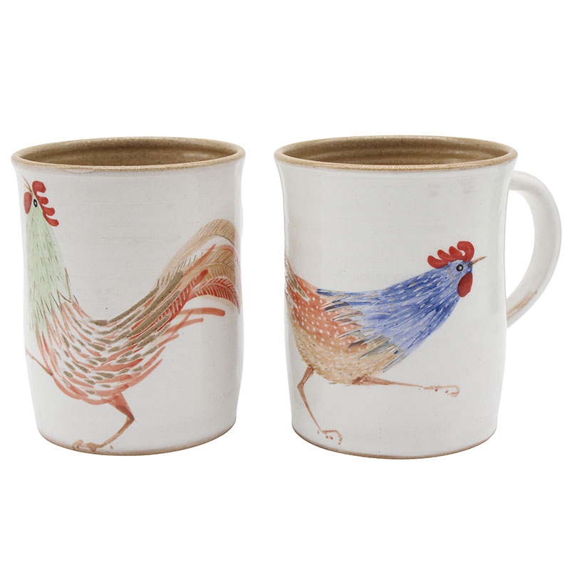 Rooster Mugs, Set of 2