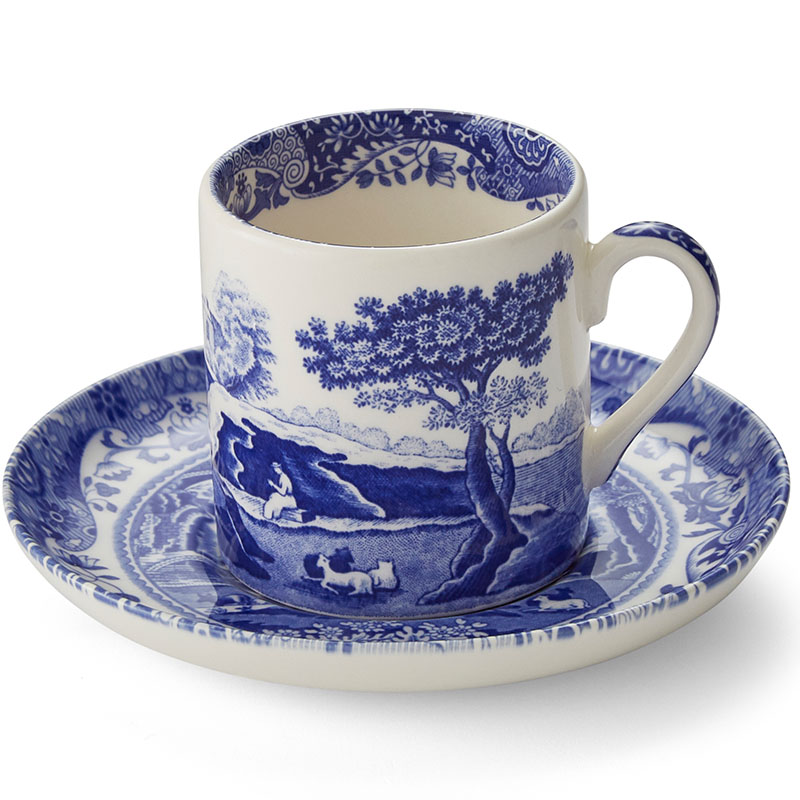 Blue Italian Espresso Cup & Saucer, Set of 4 - Image 4