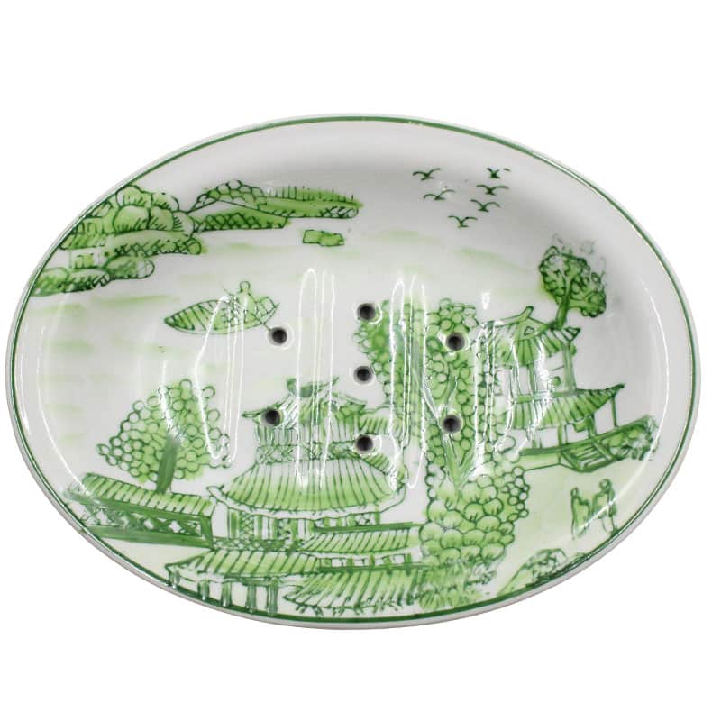 Green Delft Soap Dish