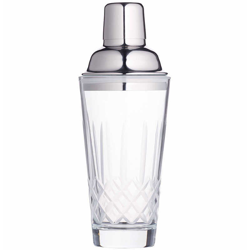 Etched Glass Cocktail Shaker