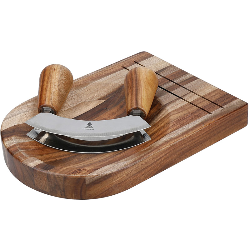 Acacia Wood Hachoir Set