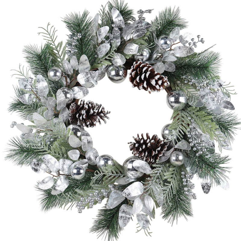 Silver Pinecone Wreath