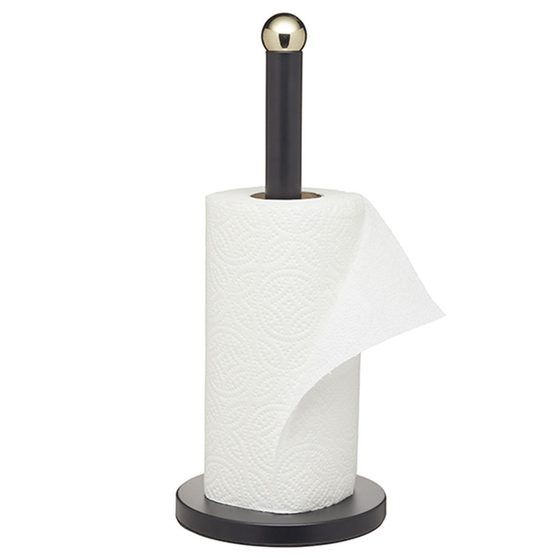 Matte Black and Brass Towel Holder