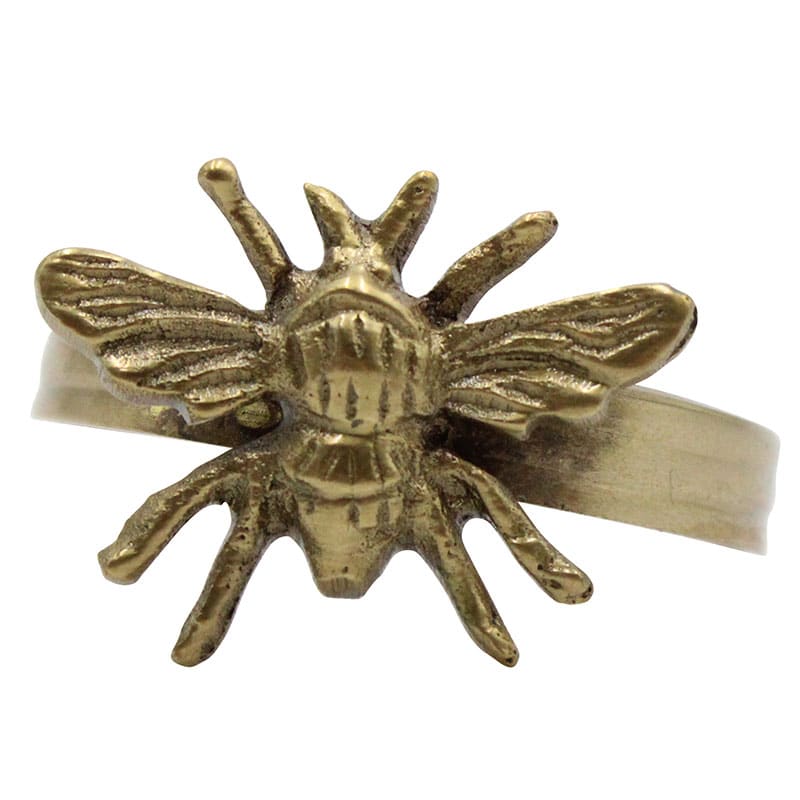 Brass Bee Napkin Ring, Set of 4