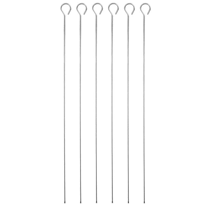 Stainless Steel Flat Sided Skewers, Set of 6