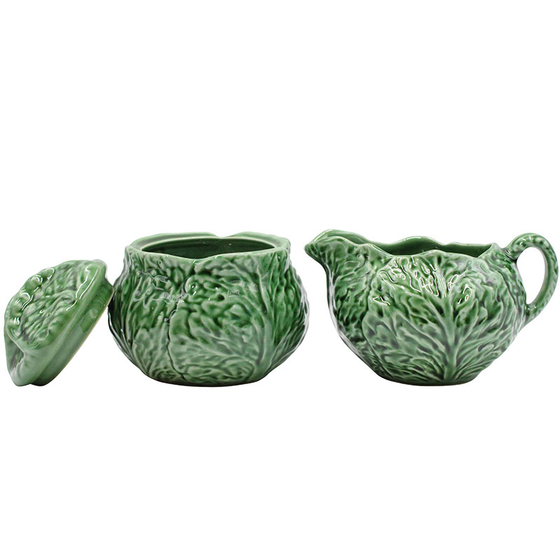 Cabbage Sugar Bowl & Creamer
