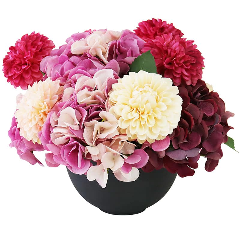 Hydrangea & Pom Pom Arrangement