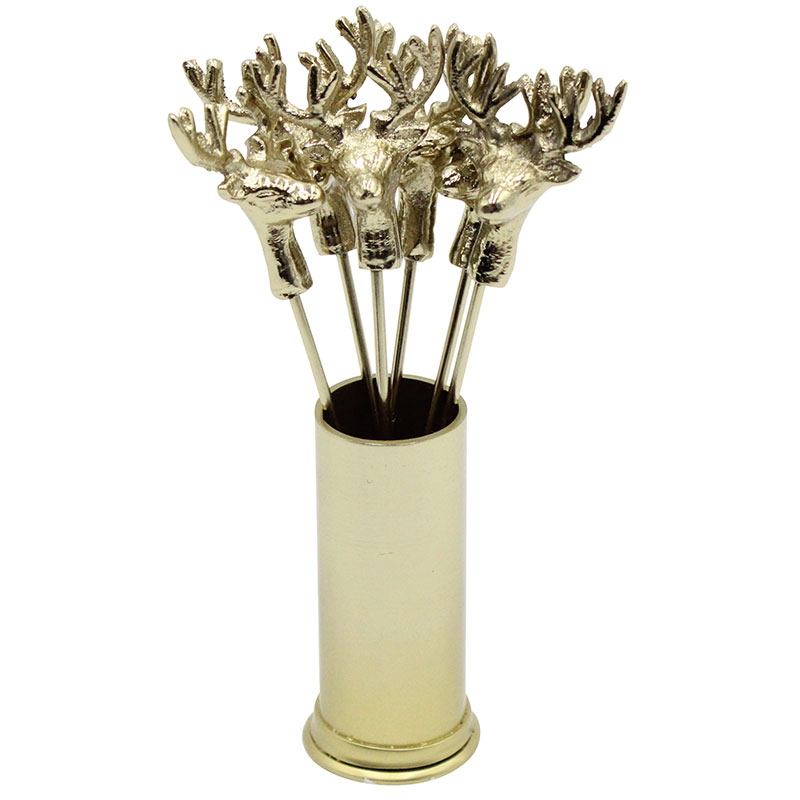 Gilded Stag Toothpick Holder