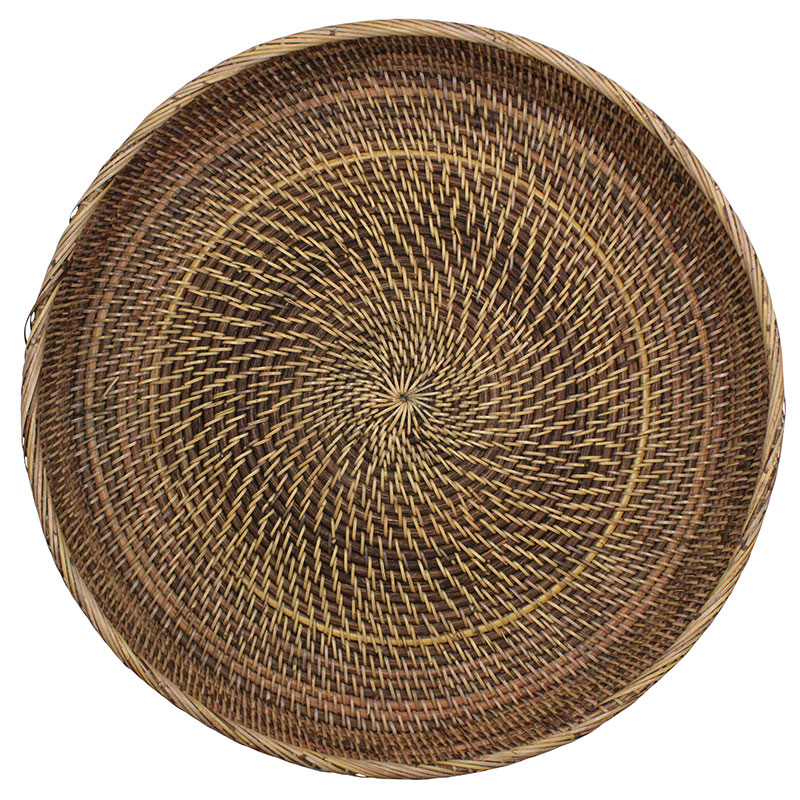 Natural Fine Rattan Round Tray - Image 5